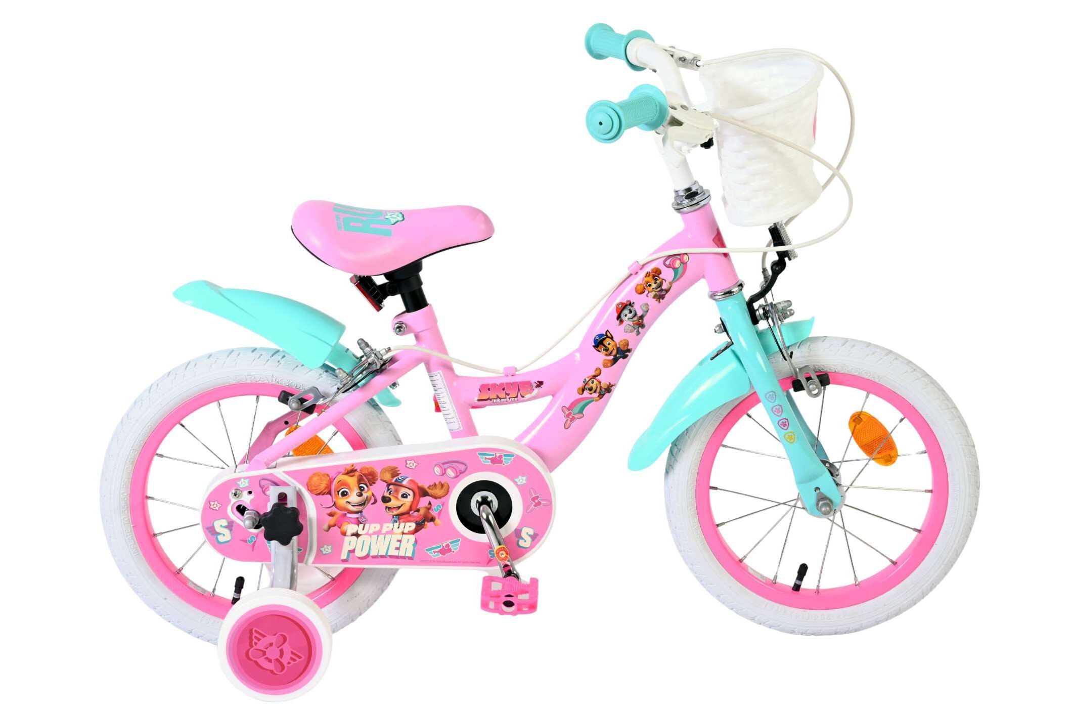 Volare Kinderfahrrad Paw Patrol f&uuml;r M&auml;dchen 14 Zoll Kinderrad in Rosa, Zwei Handbremsen - Bild 1
