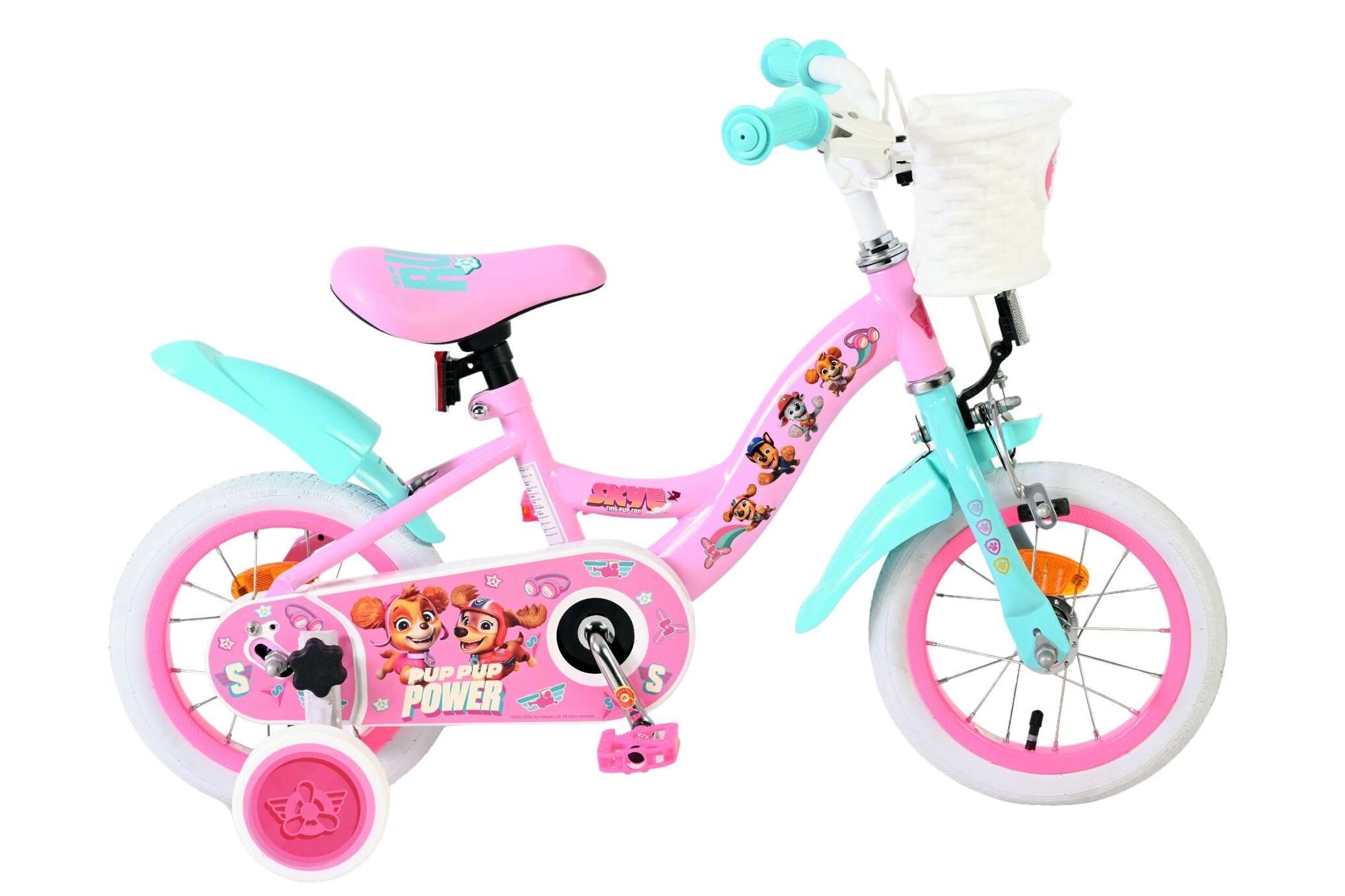 Volare Kinderfahrrad Paw Patrol f&uuml;r M&auml;dchen 12 Zoll Kinderrad in Rosa - Bild 1